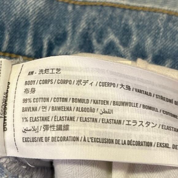 Abercrombie & Fitch 90's Straight Blue Ultra High Rise Distressed Denim Jeans 4 - Picture 5 of 5